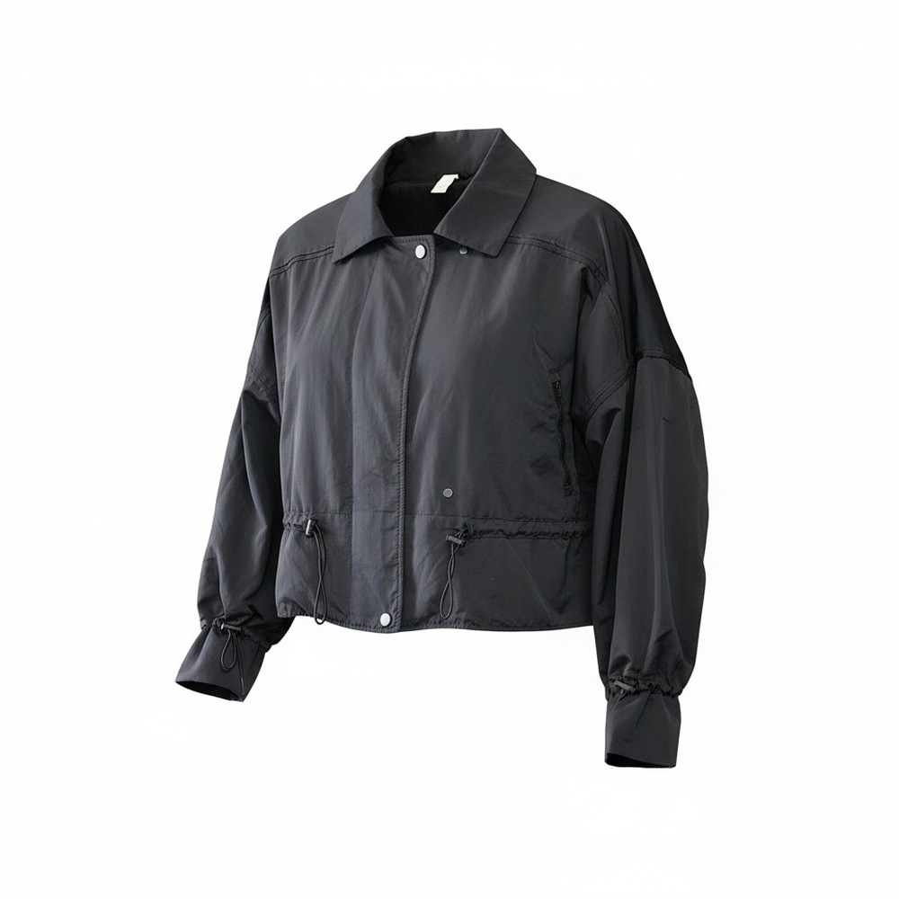 ATHLETA Acadia Jacket SMALL oversize Black Lightweight Travel, Work Rain Coat